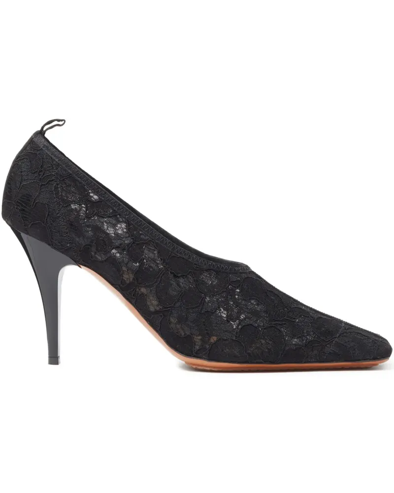Stella McCartney 95mm floral-lace squared-toe pumps - Schwarz Schwarz