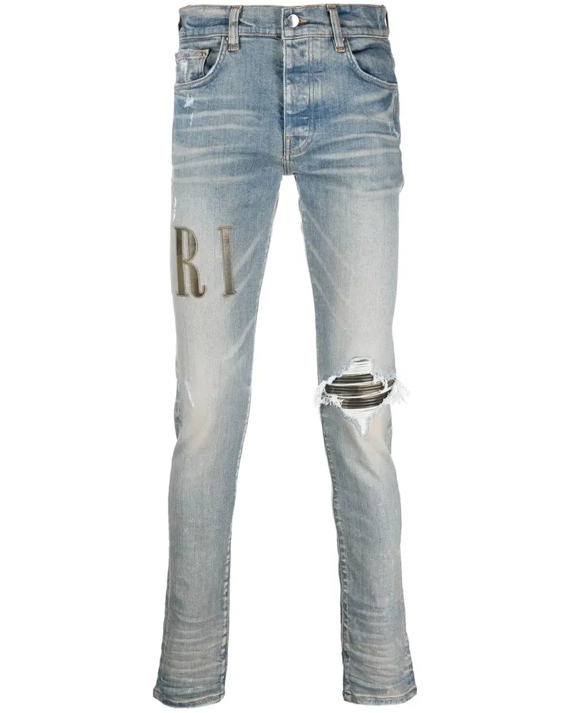 Amiri Skinny-Jeans in Distressed-Optik - Blau Blau