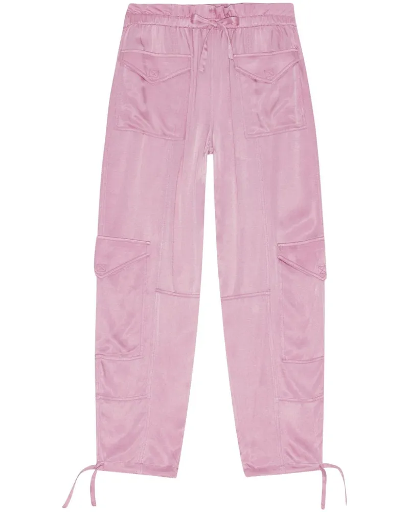 Ganni Cargohose mit Kordelzug - Rosa Rosa