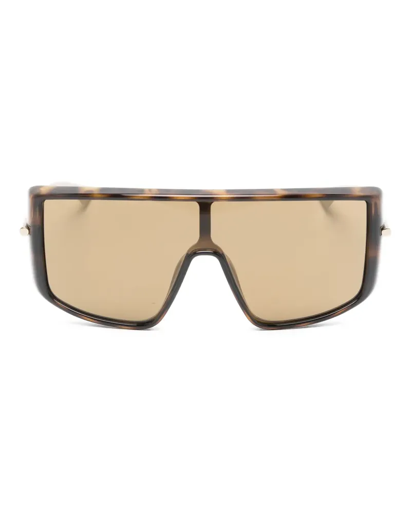 Alexander McQueen Sonnenbrille mit geometrischem Gestell - Braun Braun