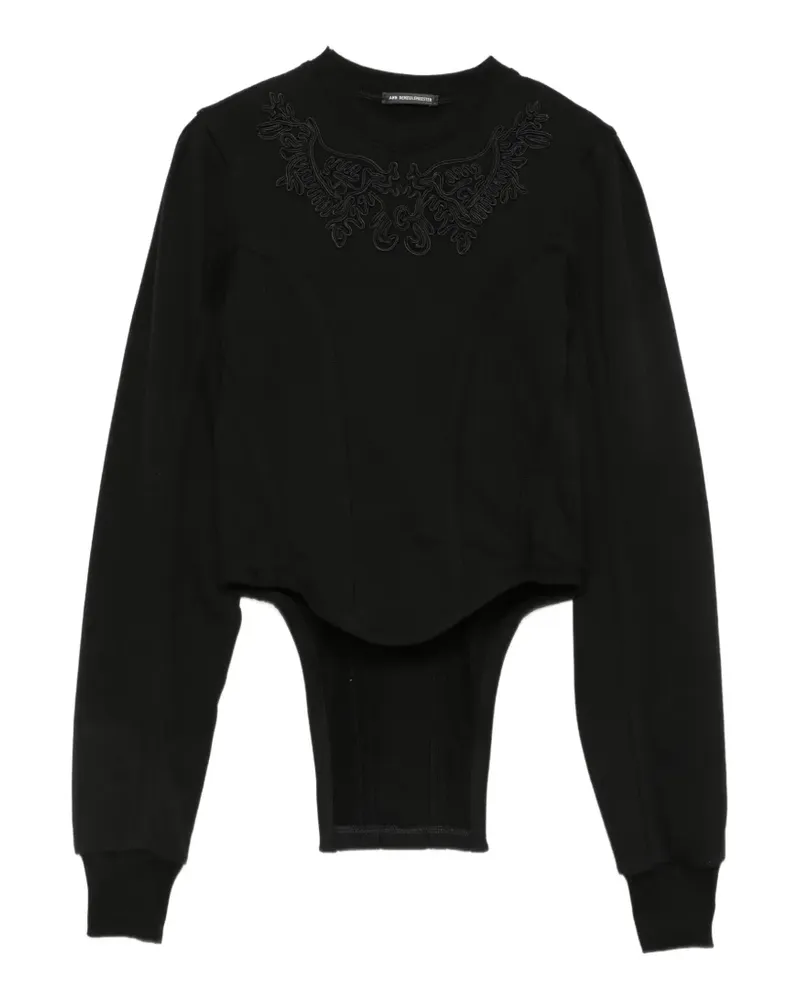 Ann Demeulemeester Sweatshirt mit asymmetrischem Saum - Schwarz Schwarz