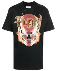 Philipp Plein Chrome T-Shirt mit Schmucksteinen Schwarz