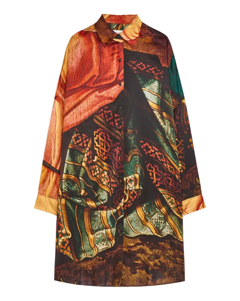 Dries van Noten Hemdkleid aus Seide - Rot Rot