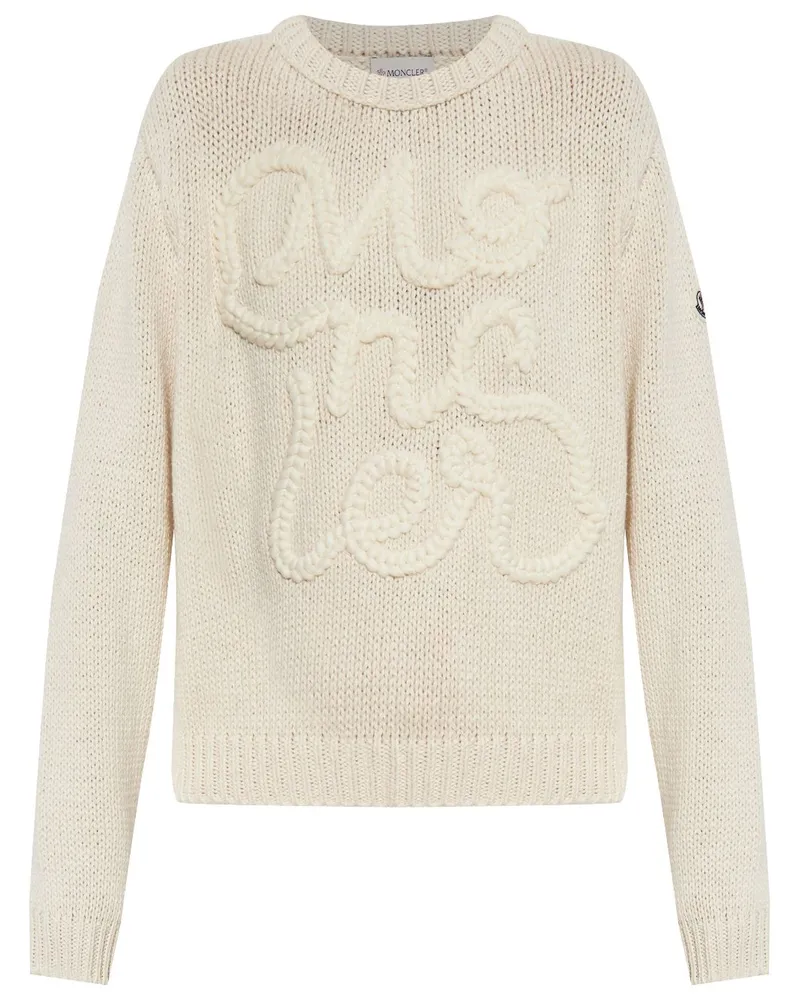 Moncler Sweatshirt mit Logo-Stickerei - Weiß Weiß