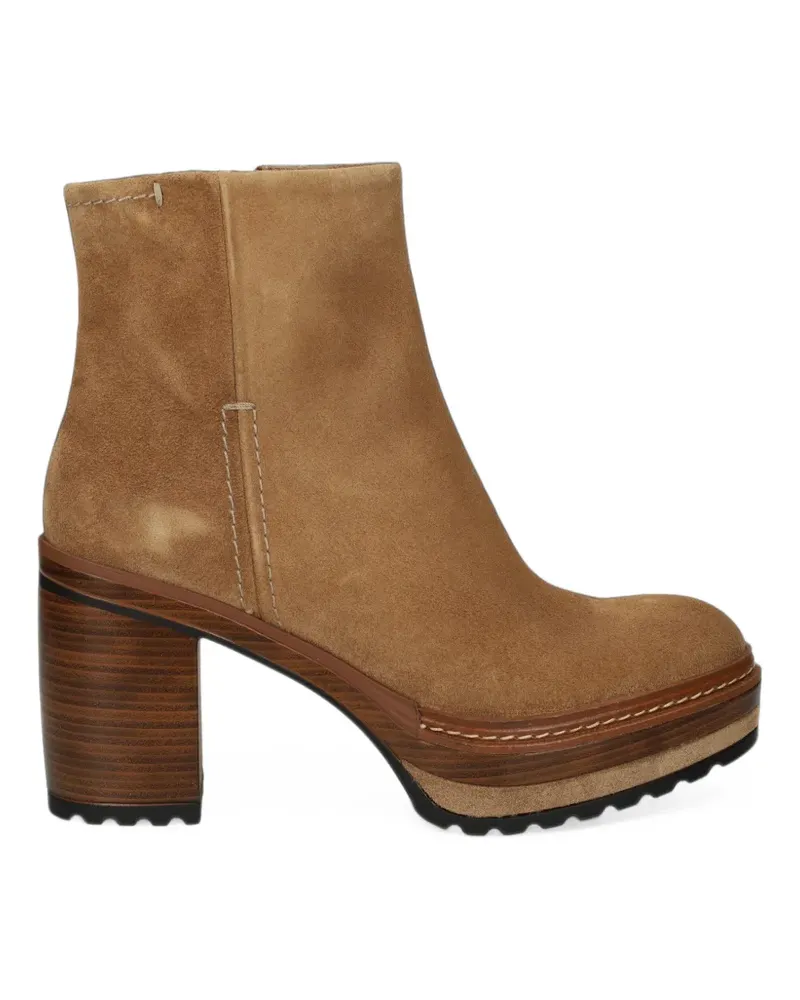 Pons Quintana Plateau-Stiefeletten aus Wildleder - Braun Braun