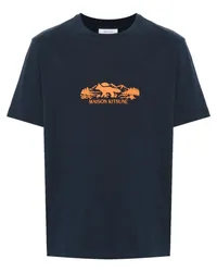 Kitsuné Outdoor Profile Fox T-Shirt Blau