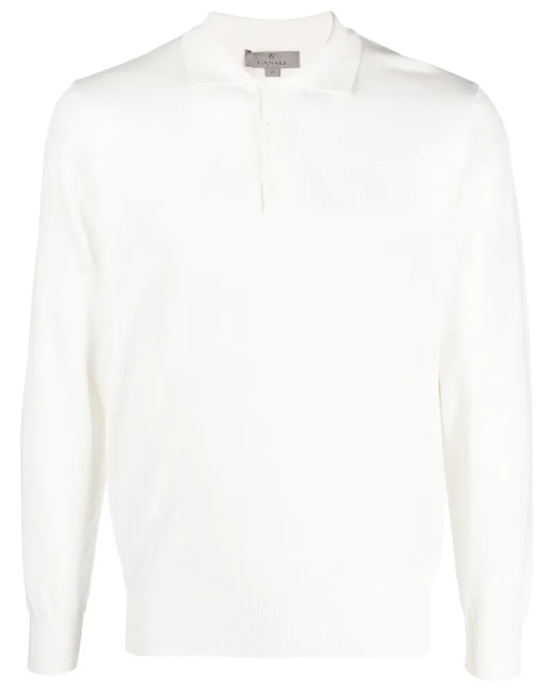 Canali Pullover mit Polokragen - Weiß Weiß