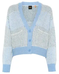 HUGO BOSS Gestreifter Cardigan Blau