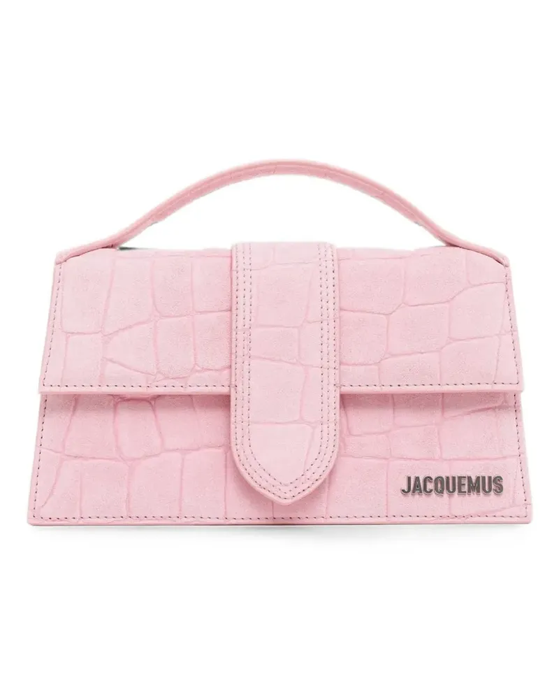 Jacquemus Le Bambino Schultertasche mit Kroko-Effekt - Rosa Rosa