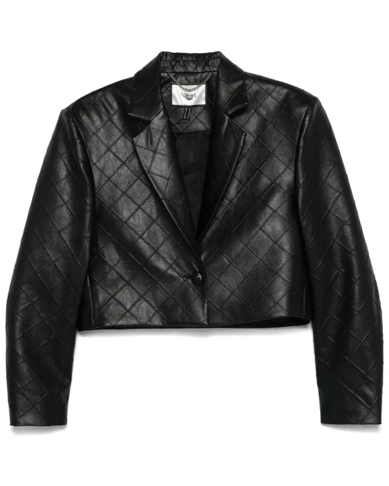 NISSA Sakko aus Faux-Leder - Schwarz Schwarz