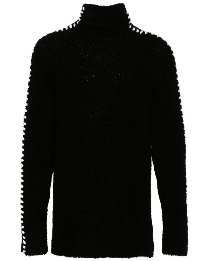 THOM KROM Pullover mit Ziernähten Schwarz