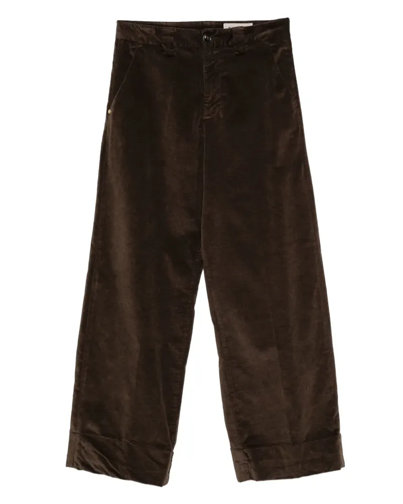 PLAN C Hose aus Cord mit Umschlag - Braun Braun