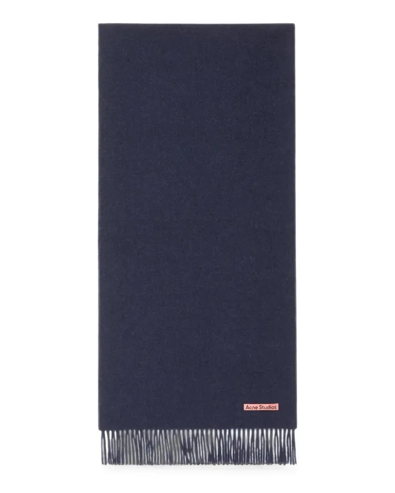 Acne Studios fringe wool scarf – narrow - Blau Blau