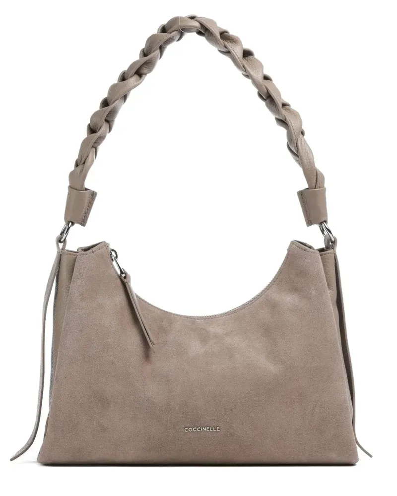 Coccinelle Kleine Boheme Schultertasche mit Flechtriemen - Nude Nude