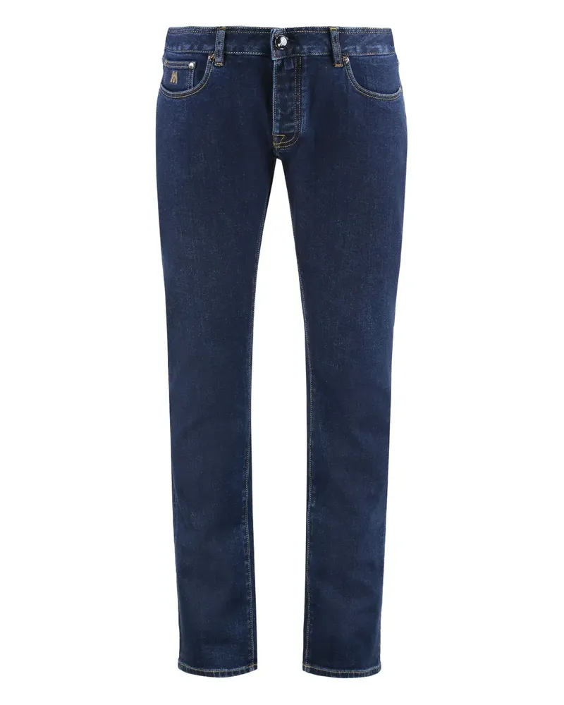 MOORER Five-Pocket-Jeans - Blau Blau