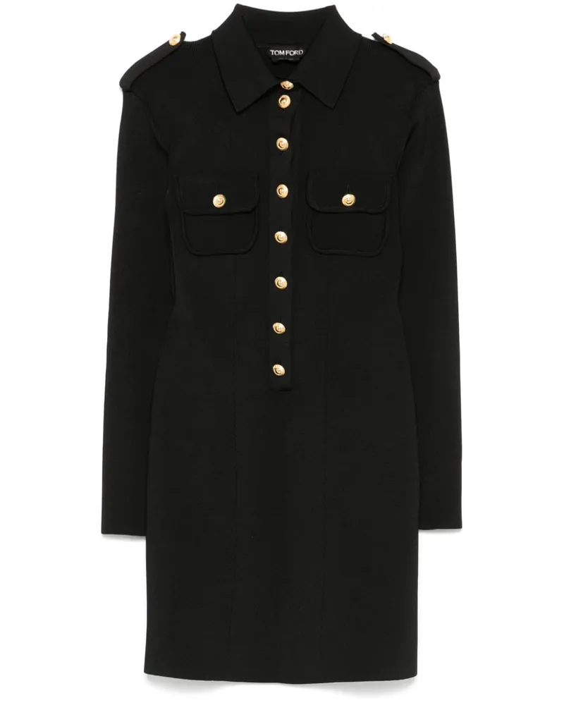 Tom Ford Geripptes Minikleid - Schwarz Schwarz