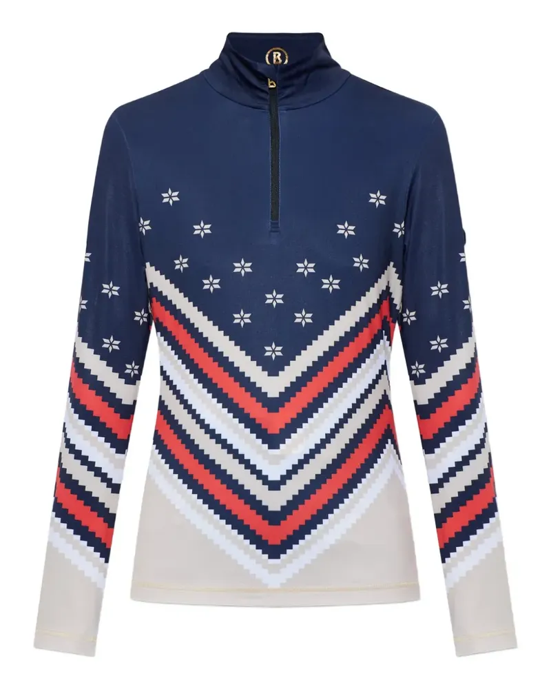 Bogner Fabia Langarmshirt mit Zickzack-Print - Blau Blau