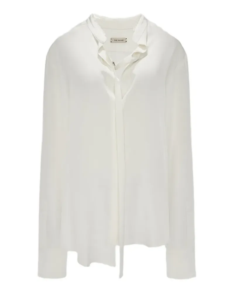 THE MANNEI tie-detail shirt - Weiß Weiß
