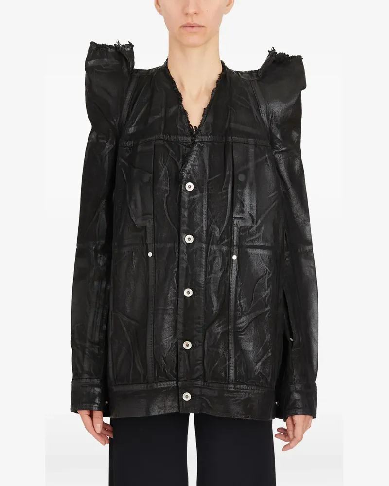 Rick Owens coton button denim jacket - Schwarz Schwarz