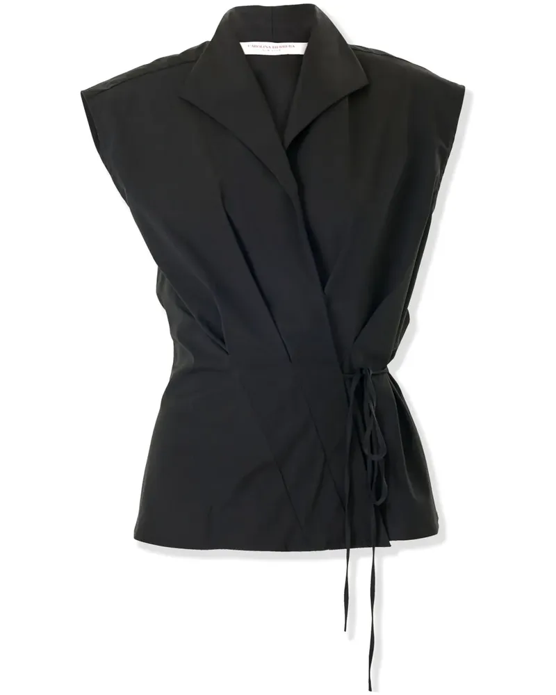 Carolina Herrera New York Top im Wickel-Design - Schwarz Schwarz