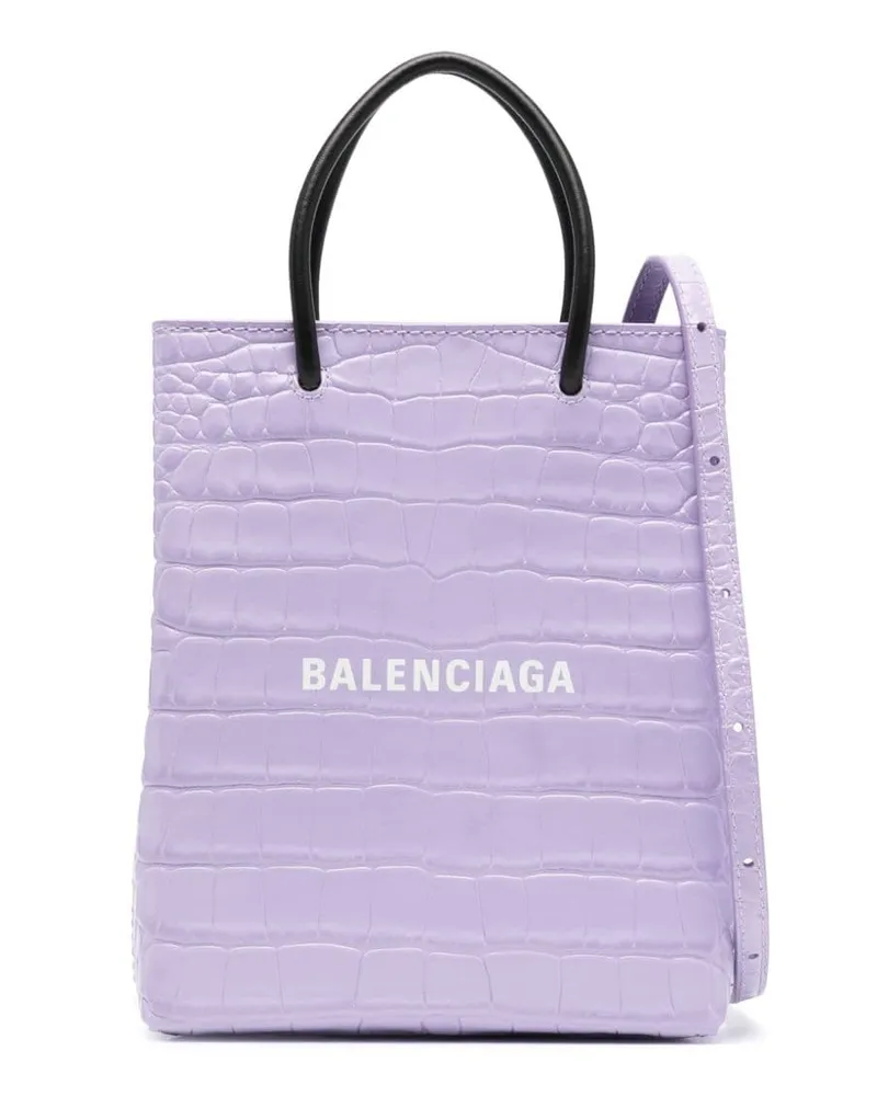 Balenciaga Mini Shopper aus Leder - Violett Violett