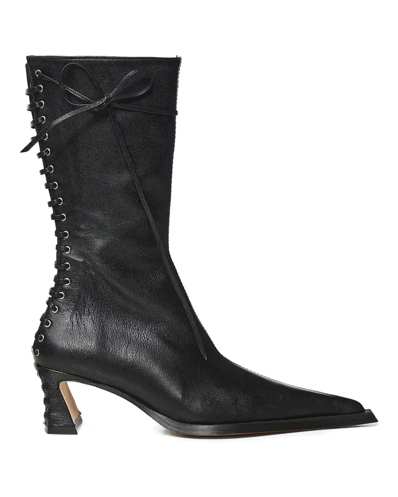 Miista Schnürstiefel mit spitzer Kappe - Schwarz Schwarz