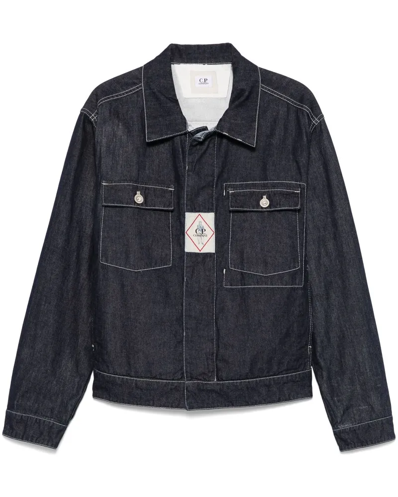 C.P. Company Jeansjacke mit Logo-Patch - Blau Blau