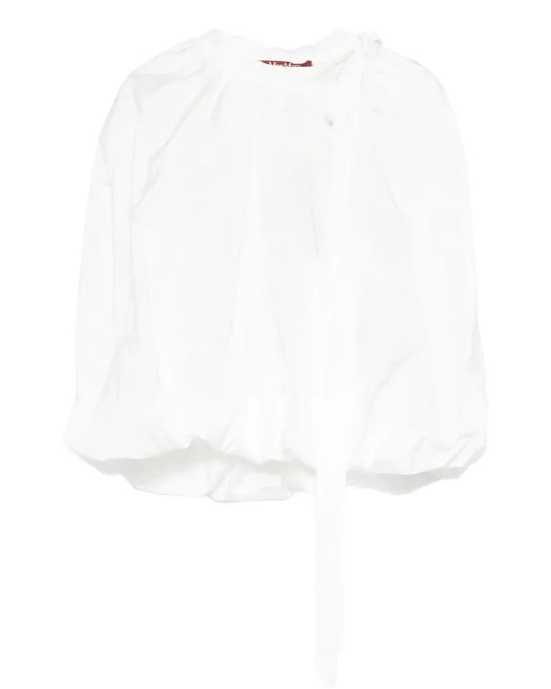 Max Mara Bluse mit Schleife - Weiß Weiß