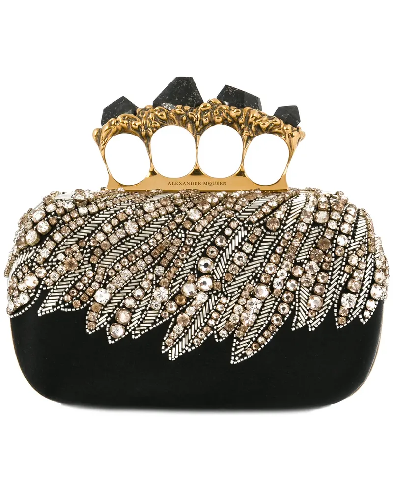 Alexander McQueen Clutch mit Stickerei - Schwarz Schwarz