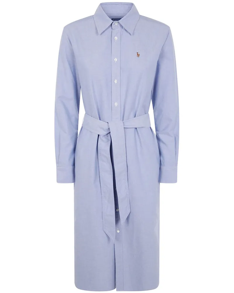 Ralph Lauren Midikleid mit Polo Pony-Stickerei - Blau Blau