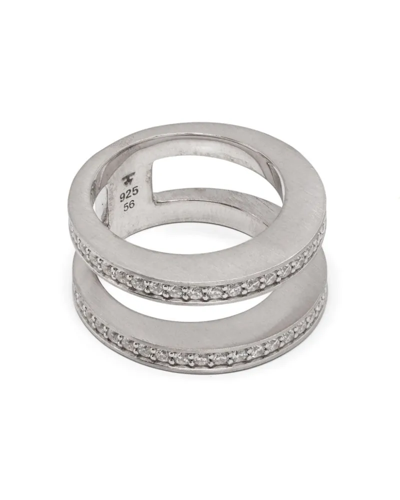 Tom Wood Vault Double Ring mit Zirkonia - Silber Silber