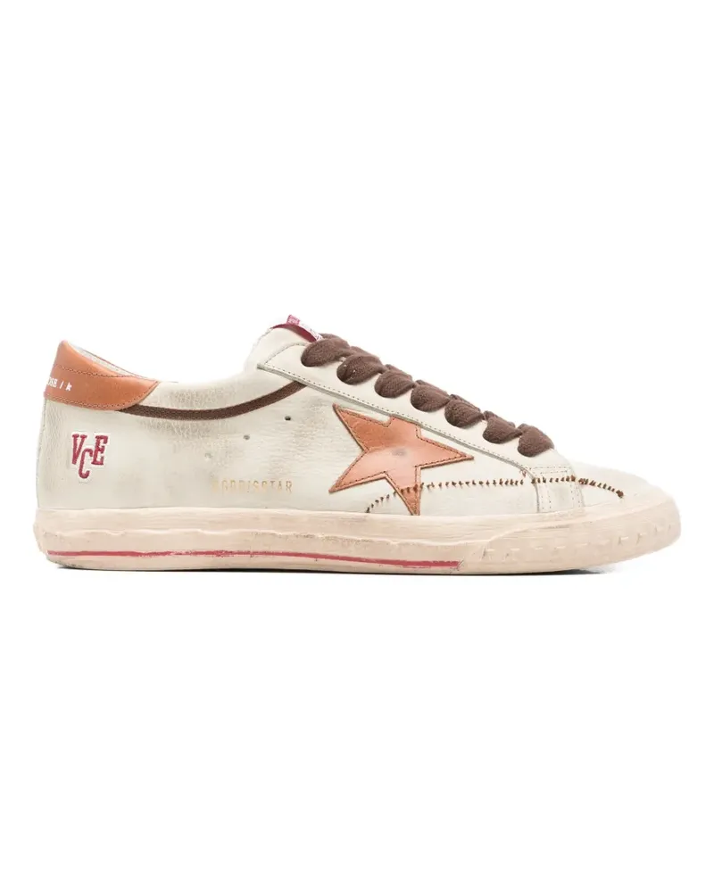 Golden Goose star-applique leather sneakers - Nude Nude