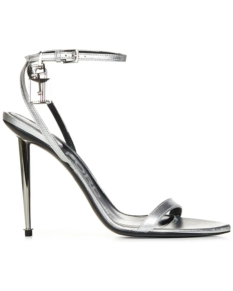 Tom Ford Sandalen mit Knöchelriemen 105mm - Silber Silber