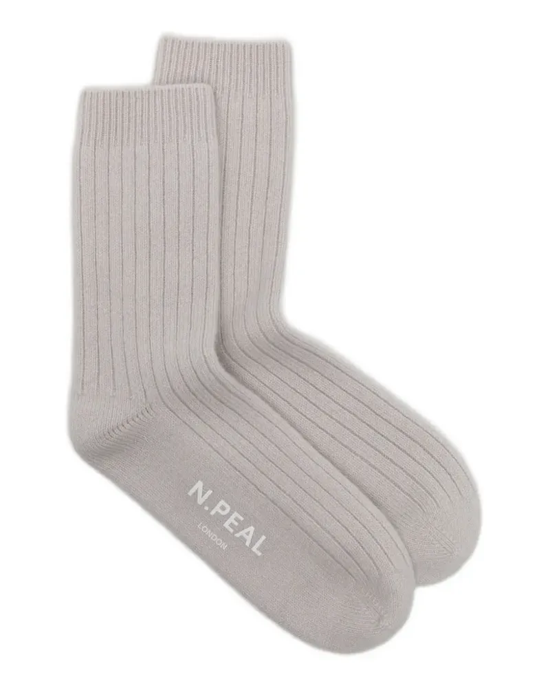N.Peal Gerippte Socken - Nude Nude