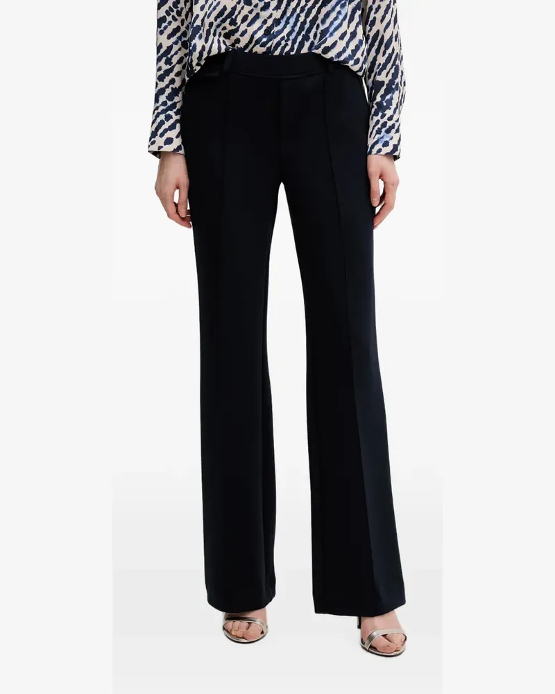 Oui  Ausgestellte Hose mit Bügelfalten - Blau Blau