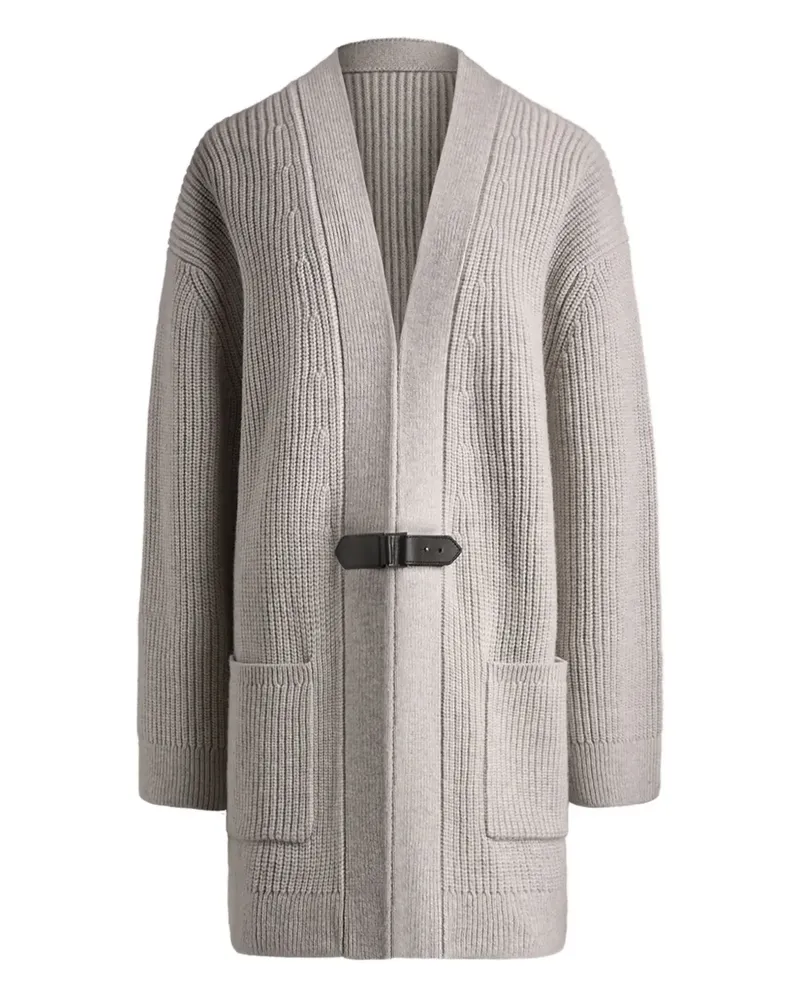 12 STOREEZ Cardigan mit Schnalle - Grau Grau