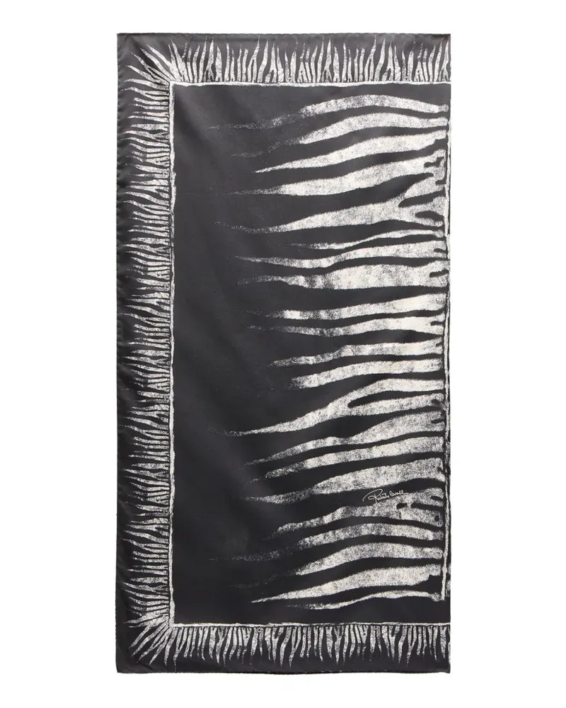 Roberto Cavalli Schal aus Seide - Schwarz Schwarz
