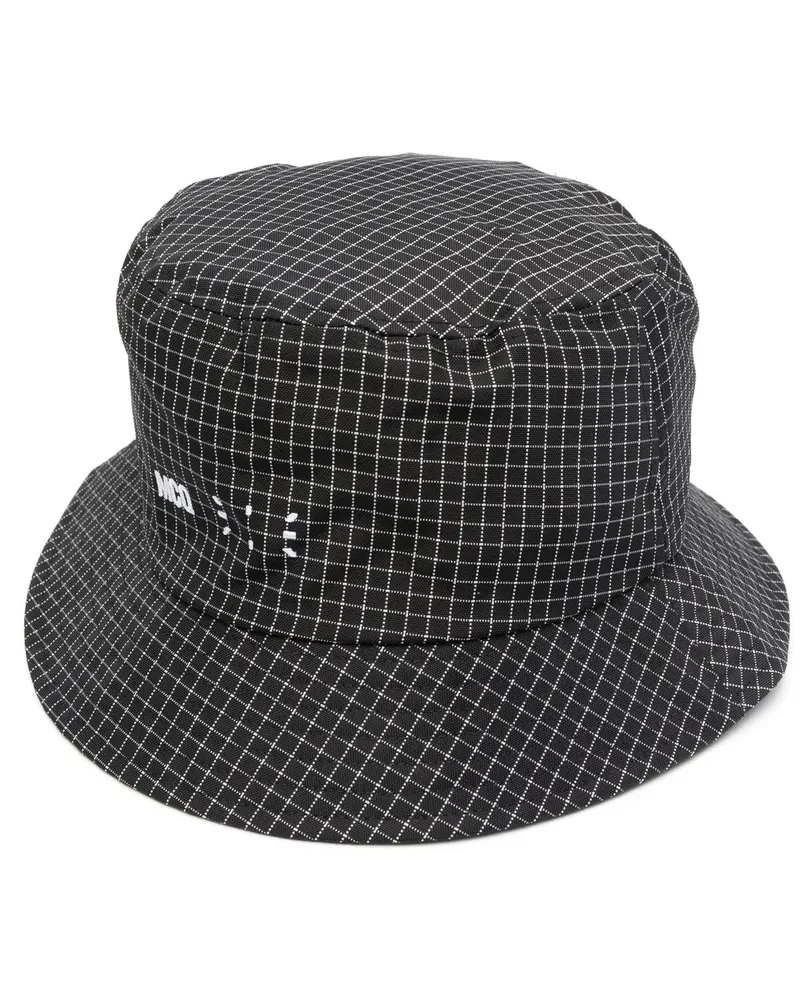 McQ Fischerhut mit Karomuster - Schwarz Schwarz