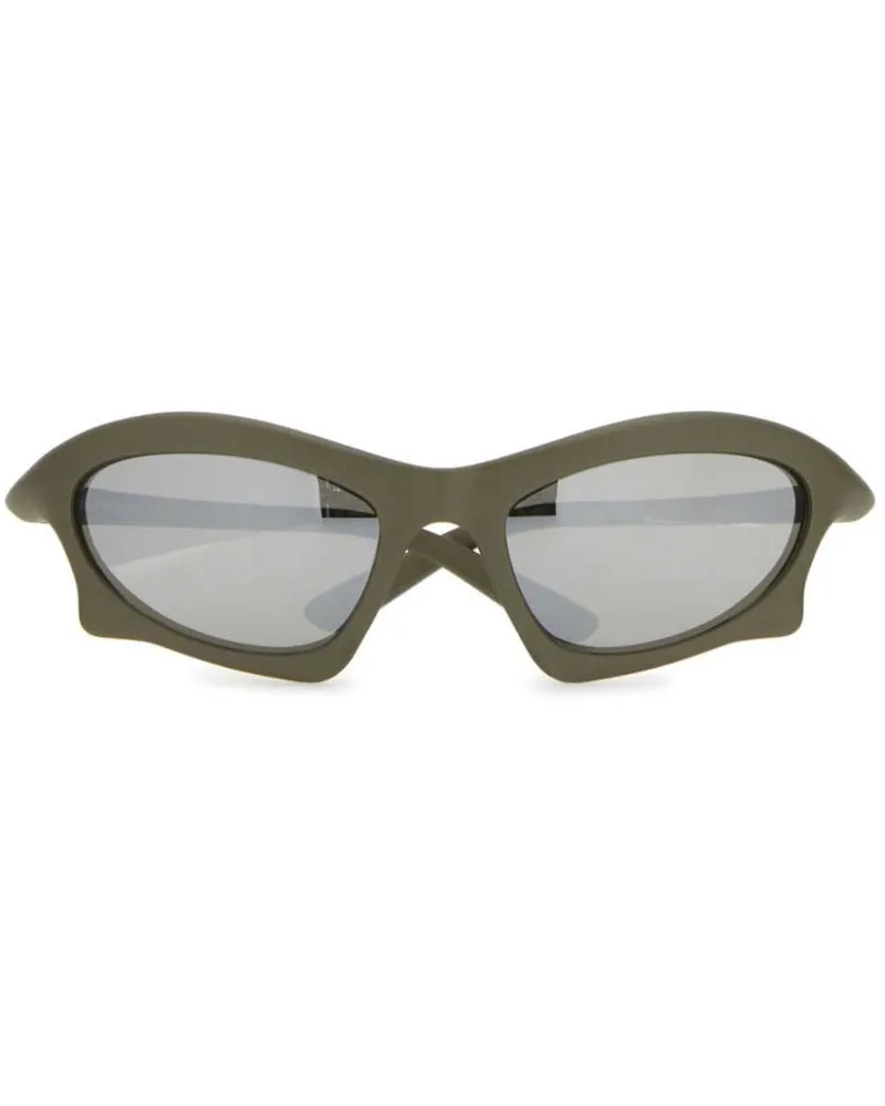 Balenciaga Eckige Bat Sonnenbrille - Silber Silber