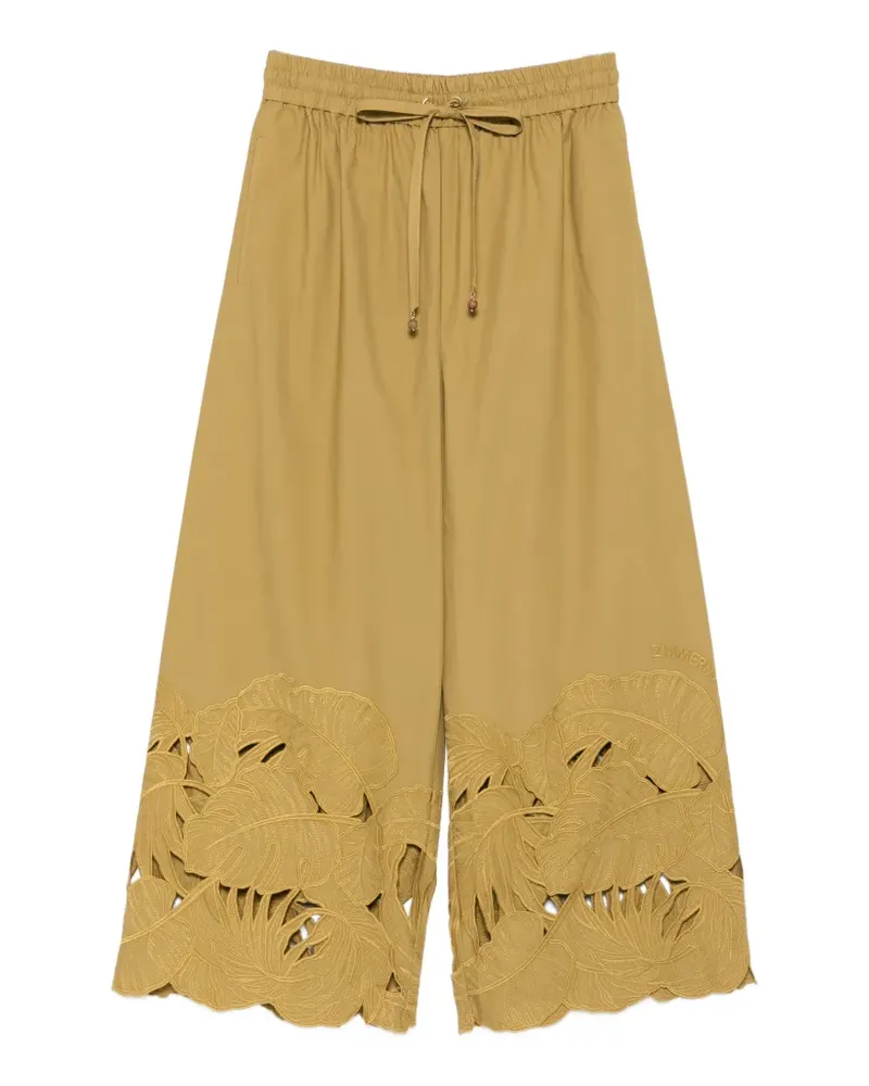 Zimmermann Mahon Hose mit Blumenstickerei - Grün Grün