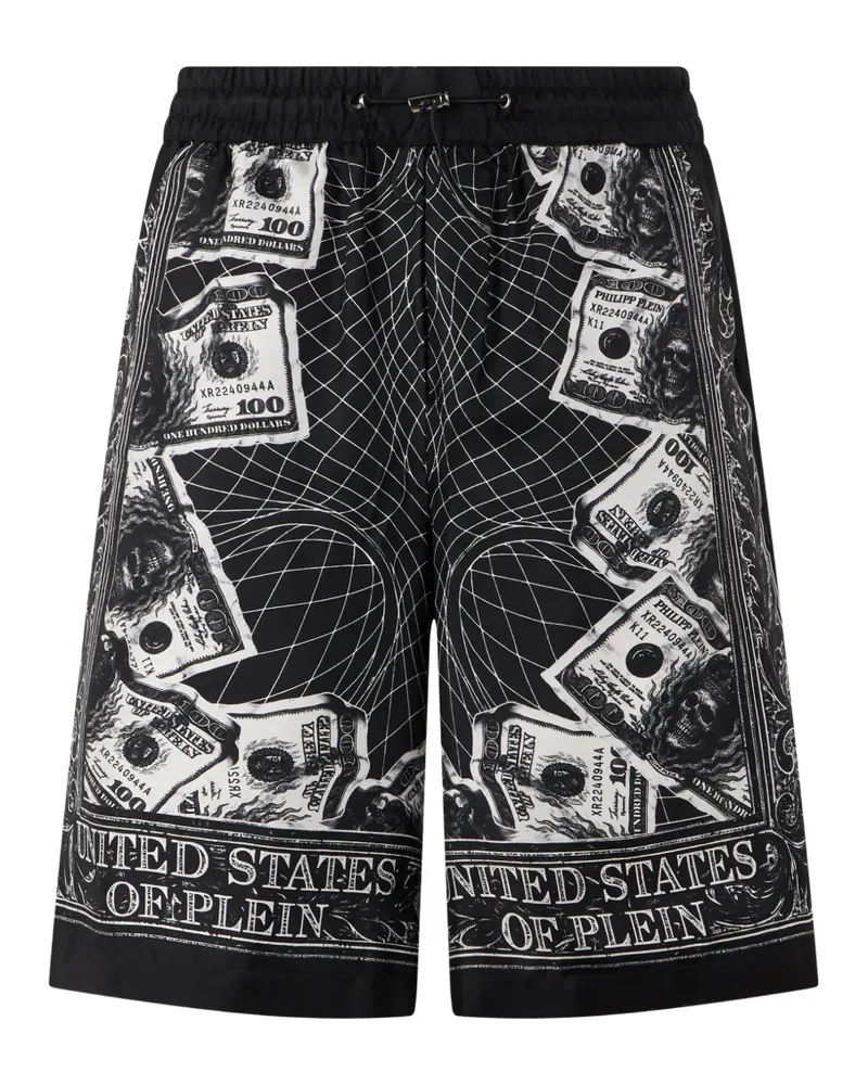 Philipp Plein Shorts mit Totenkopf-Dollar-Print - Schwarz Schwarz