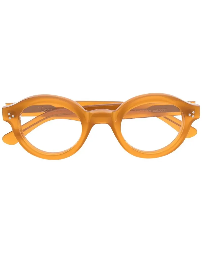 Lesca Runde Corbs Brille - Gelb Gelb
