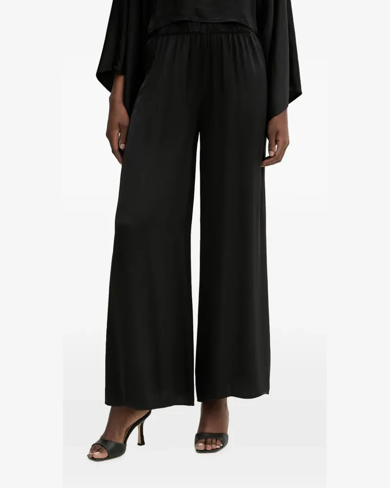 HAVEONE elasticated-waistband wide-leg trousers - Schwarz Schwarz
