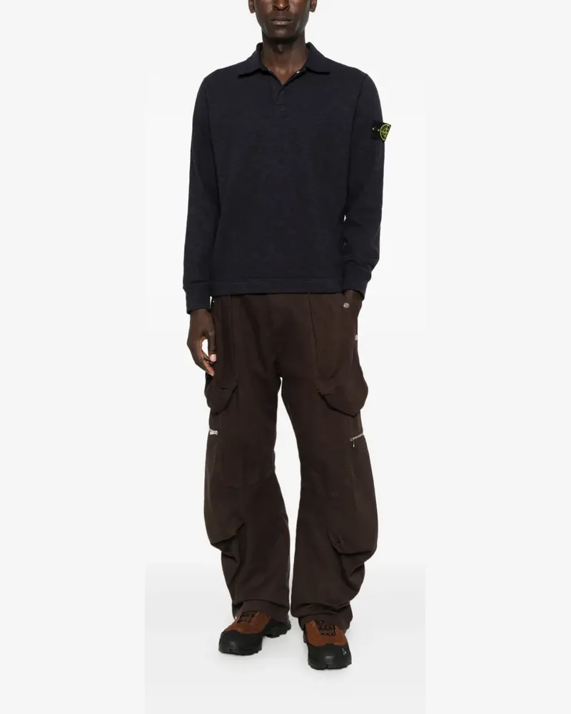 Stone Island Poloshirt mit Patch - Blau Blau