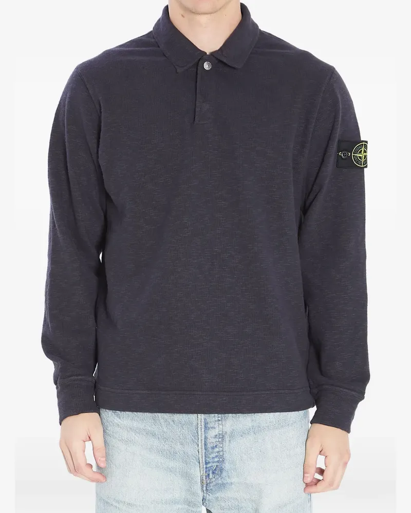 Stone Island Poloshirt mit Patch - Blau Blau