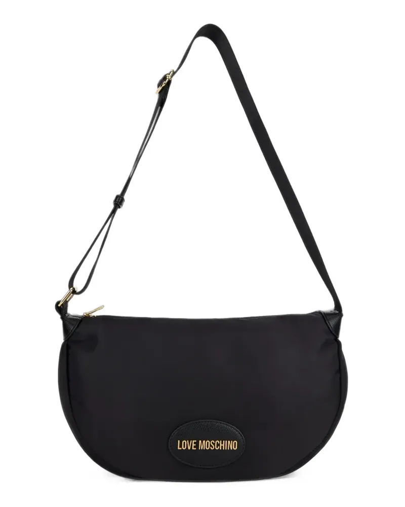 Moschino logo-plaque shoulder bag - Schwarz Schwarz