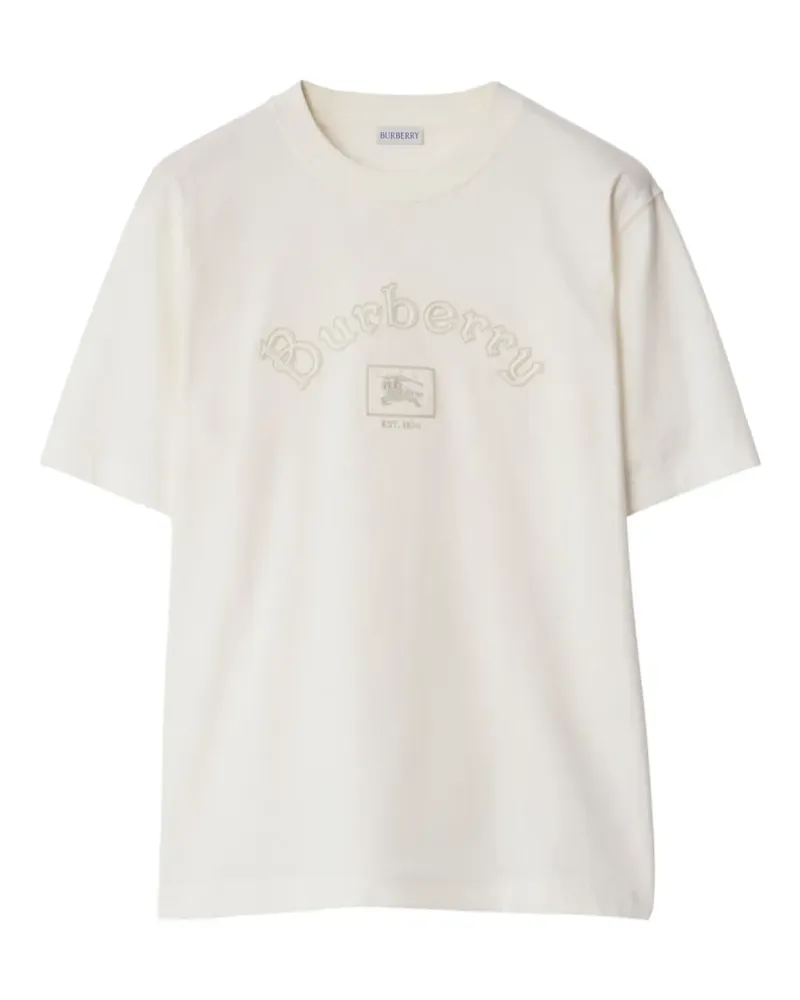 Burberry T-Shirt mit Equestrian Knight-Logo - Weiß Weiß
