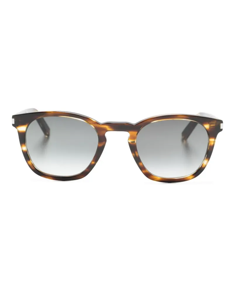 Saint Laurent Sonnenbrille in Schildpattoptik mit Logo - Braun Braun