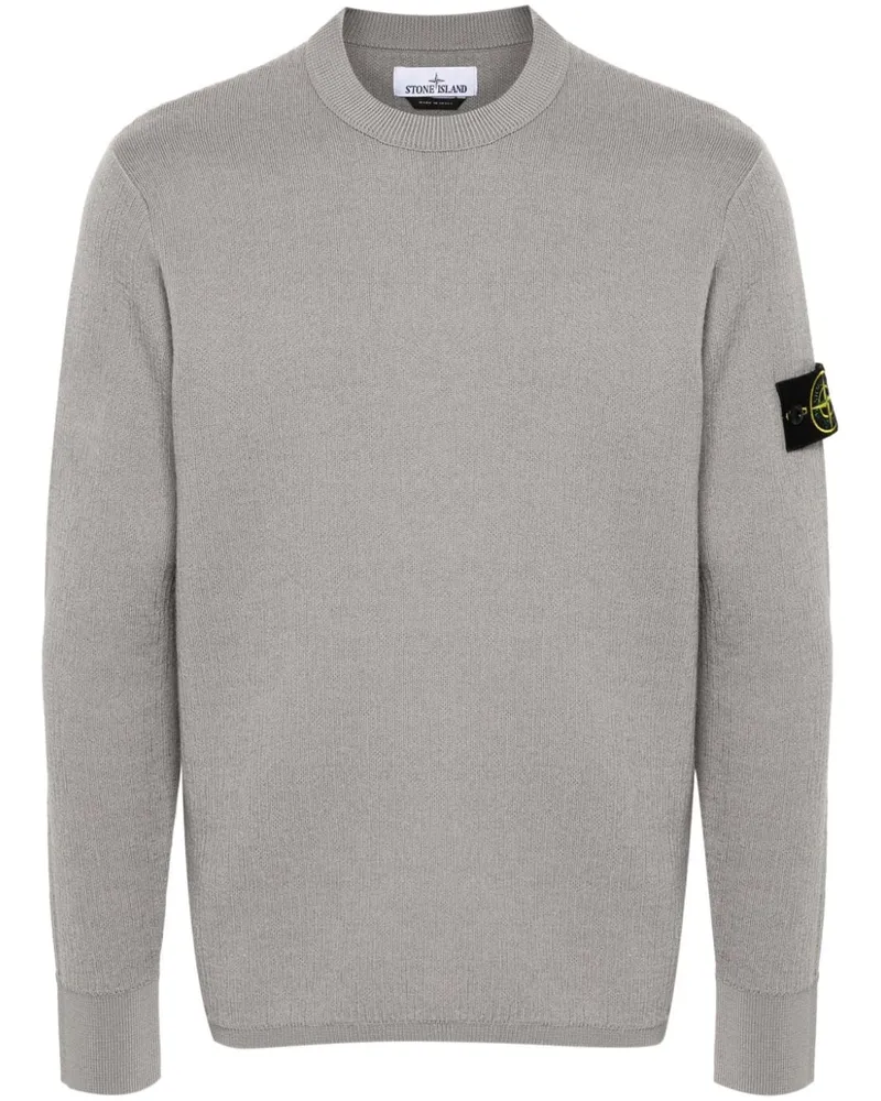 Stone Island Pullover mit Kompass-Patch - Grau Grau