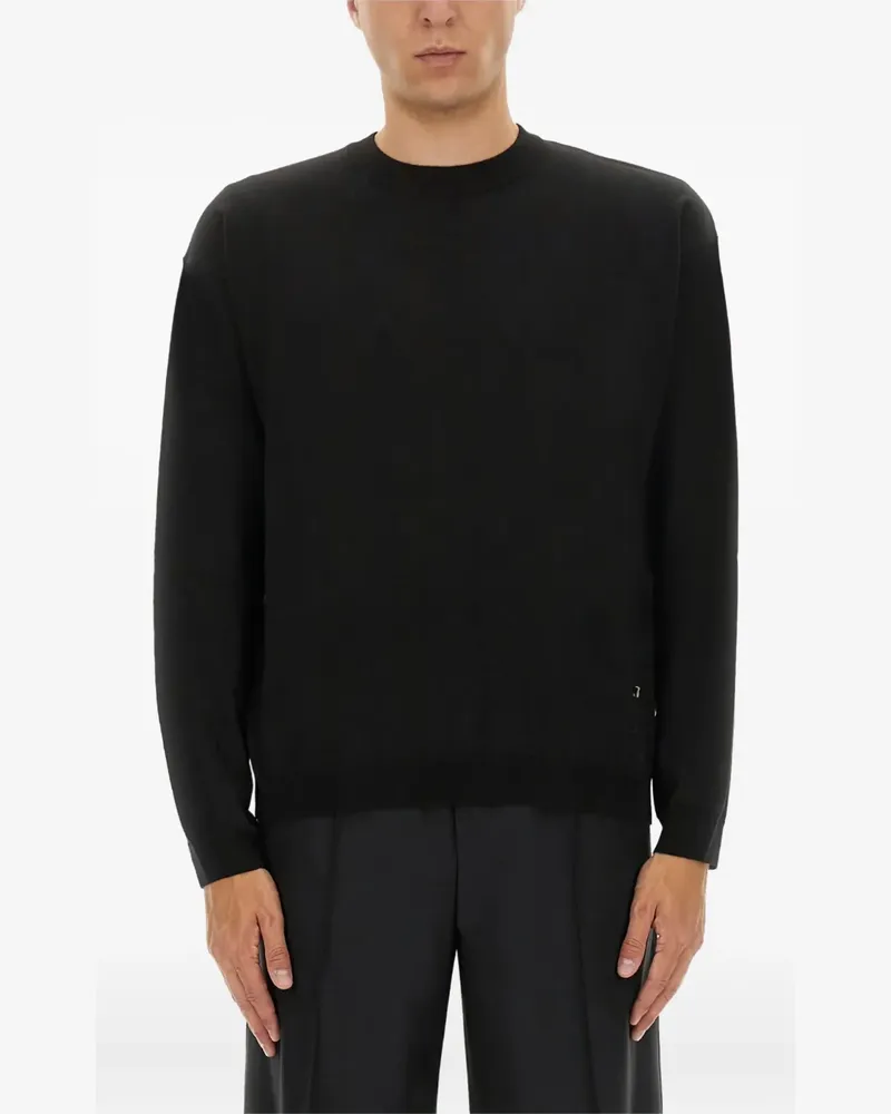 Moschino logo-embroidered sweater - Schwarz Schwarz